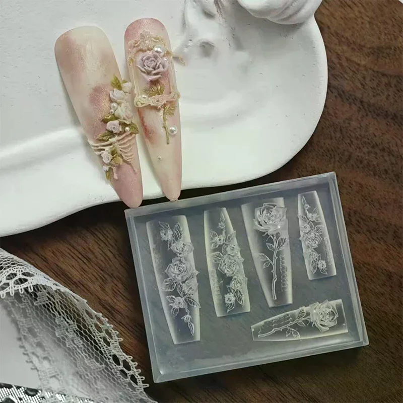 

Flexible Nail Art Silicone Molds Create Rose Flower Charm For Professional Design And Jewelry Making