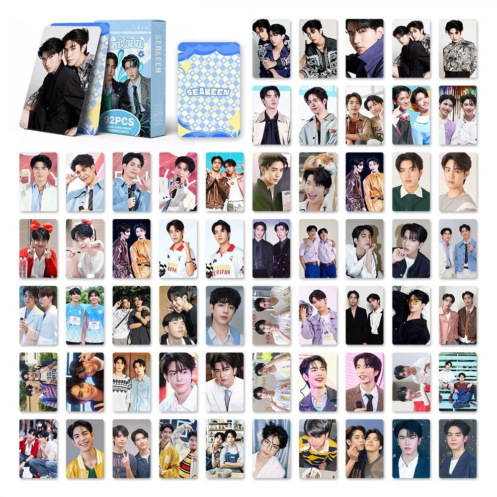 92pc THAI STAR SEAKEEN LASER LOMO COLLECTION - DRAMA CP SEA & KEEN HOLOGRAPHIC PHOTO CARDS WITH STICKERS FOR fan
