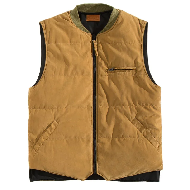 Spring Winter Clothes Men's V-neck Cotton Vest Outdoor Sport Travel Camping Trekking Waistcoat Hiking Reversible Sleeveless Coat