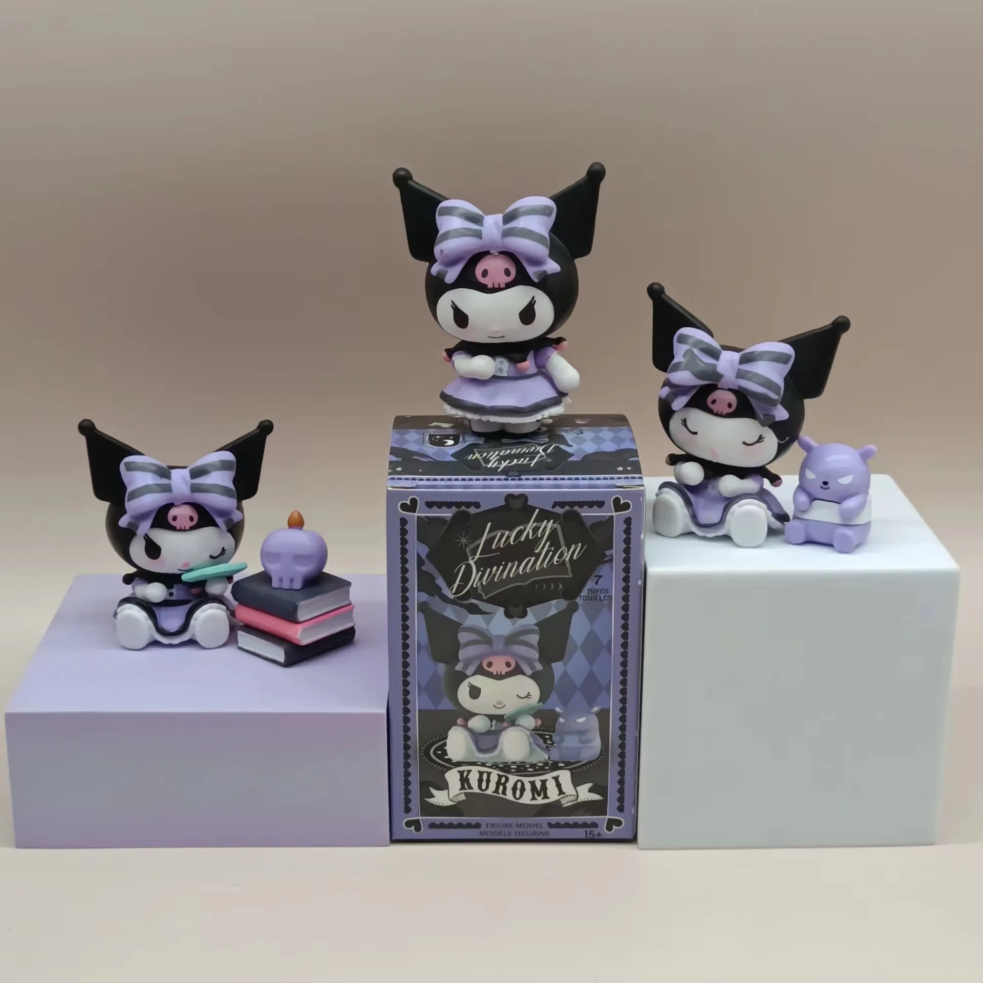 Sanrio Kuromi Blind Box Lucky Divination Series figura de acción muñecas, bolsa sorpresa, modelo lindo, colección de fanáticos, juguete