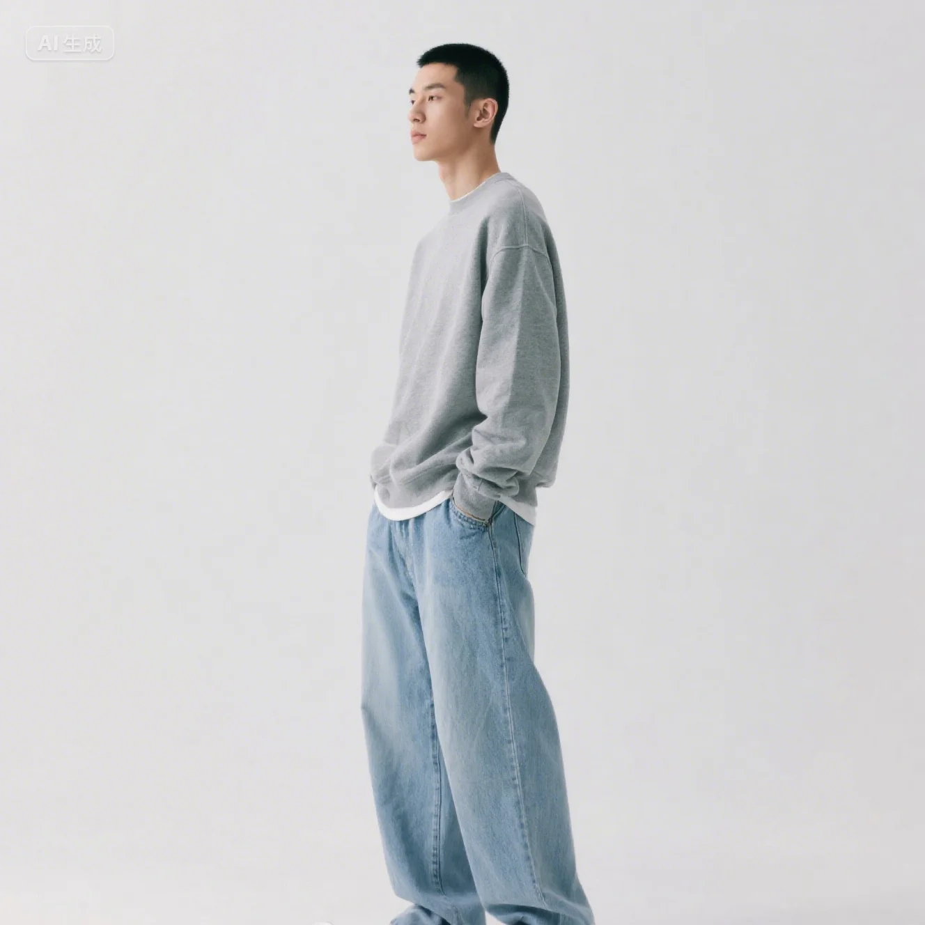 

Men jeans Korean version trendy straight fit pants men's comfortable and elastic classic business jeans