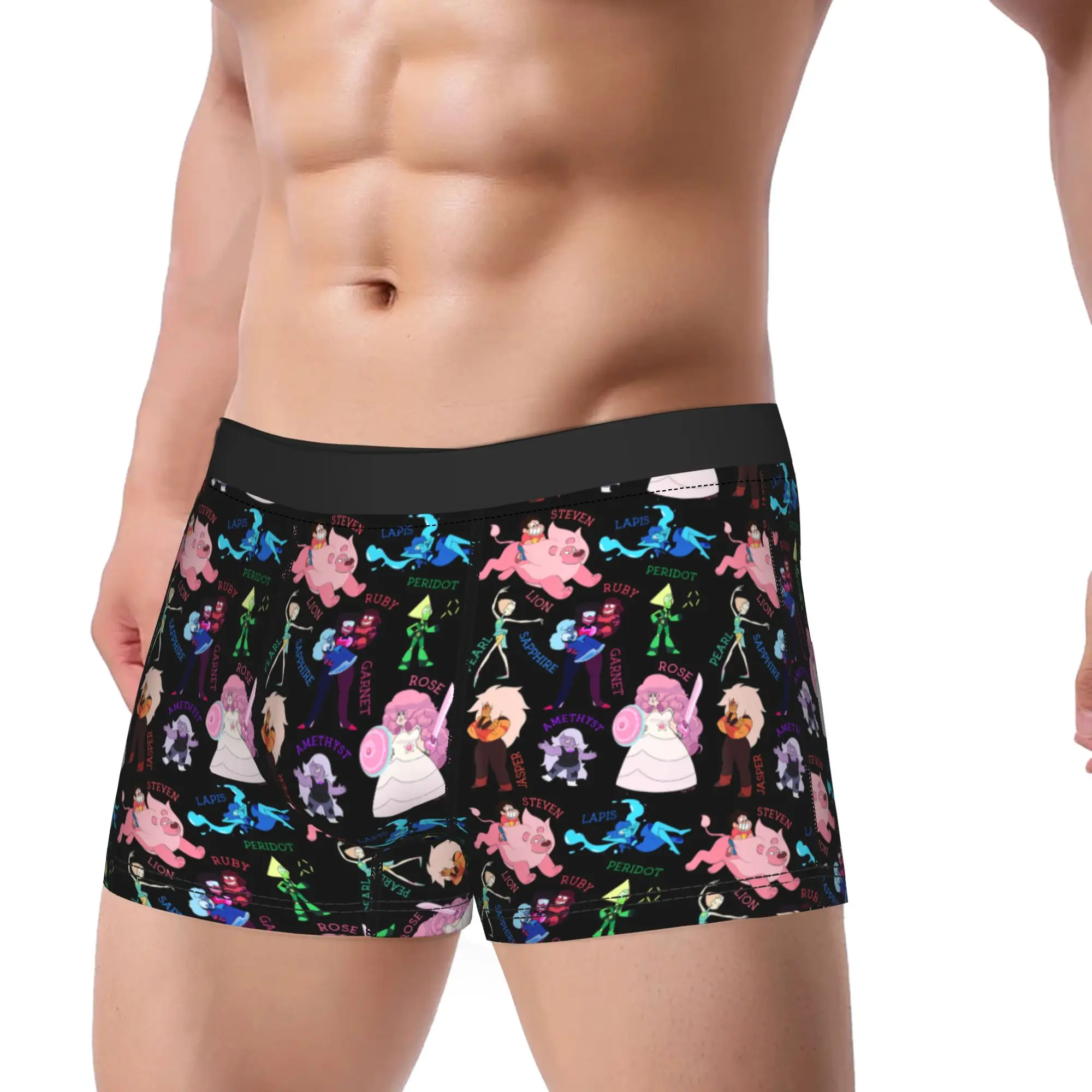 Man Garnet Lapis Lazuli Gems Underwear Steven Universe Fashion Boxer Briefs Shorts Panties Homme Mid Waist Underpants Plus Size