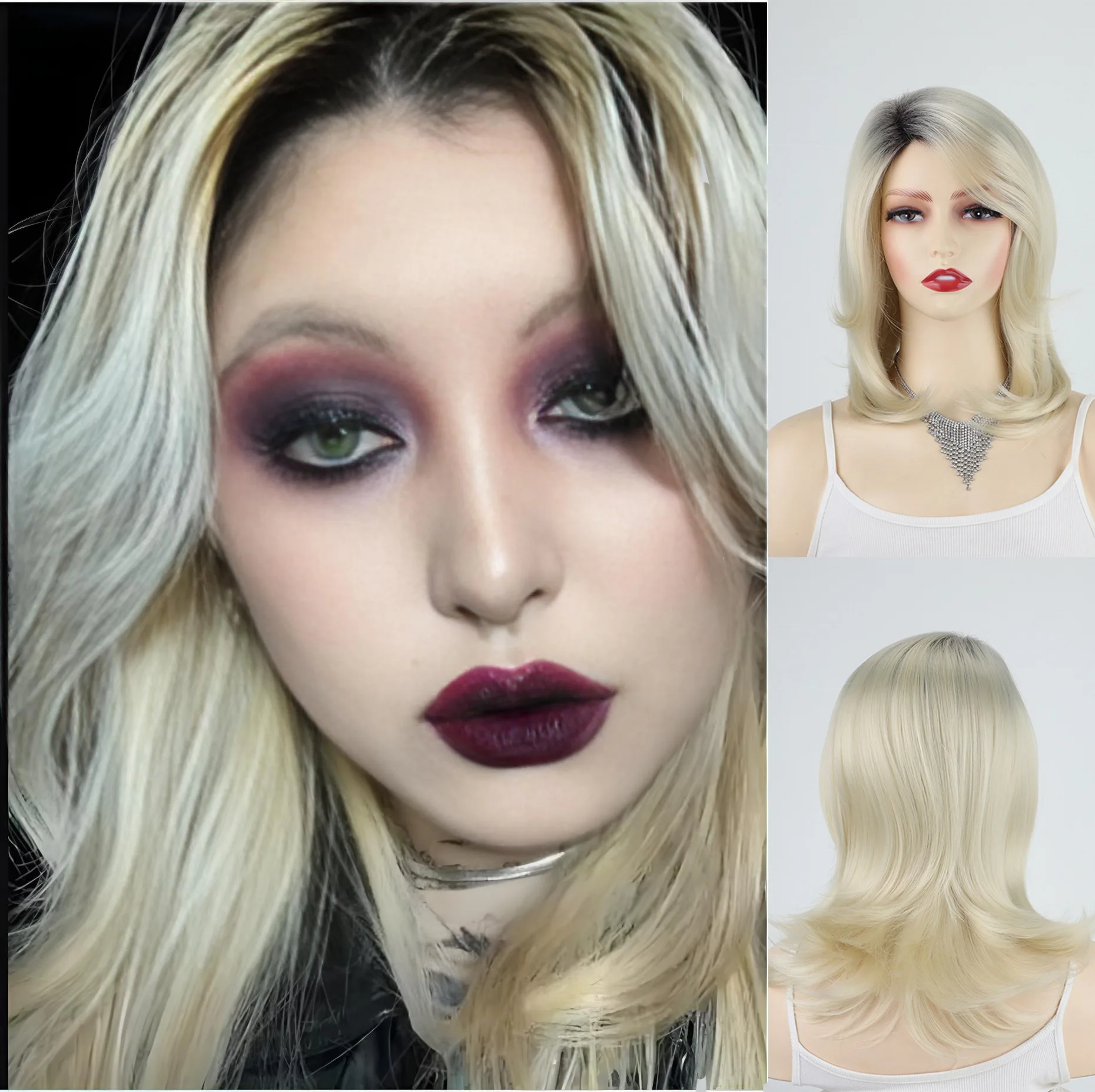 

Natural Gradient Blonde Wig | Side Part Long Straight Heat-Resistant Synthetic Wig | Perfect for Daily Wear and Cosplay