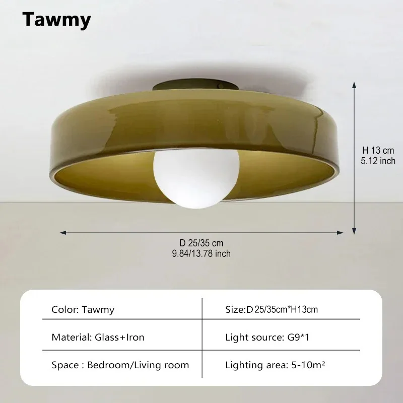 Nordic LED Glazen Plafondlamp Eenvoudige Retro 25/35 cm Multi Kleur G9 Slaapkamer Woonkamer Foyer Studie decoratieve Verlichtingsarmaturen