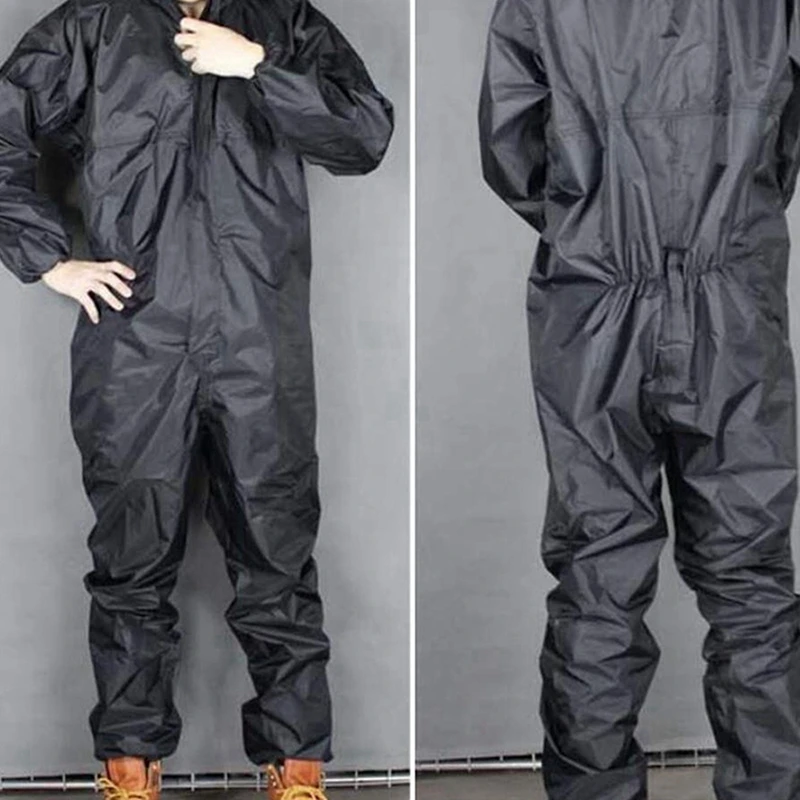 2PCS Motorcycle Raincoat /Conjoined Raincoat/Overalls Men And Women Fission Rain Suit Rain Coat XL, Black & Armygreen