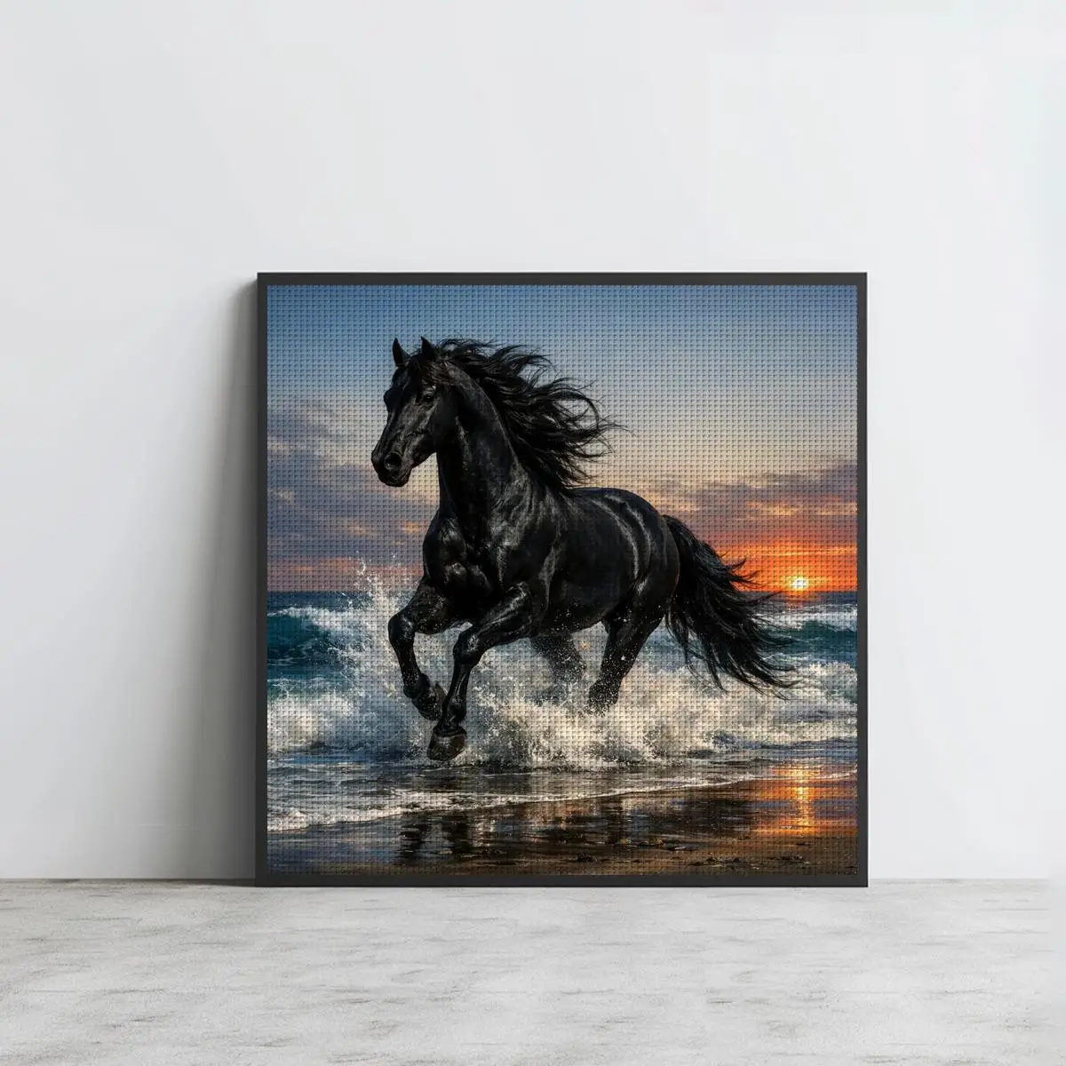 1pc 50X50CM/19.7inch The galloping horse Stamped Cross Stitch Kit DIY Kit 11CT/14CT DIY Embroidered Set DIY Cross-Stitch Set