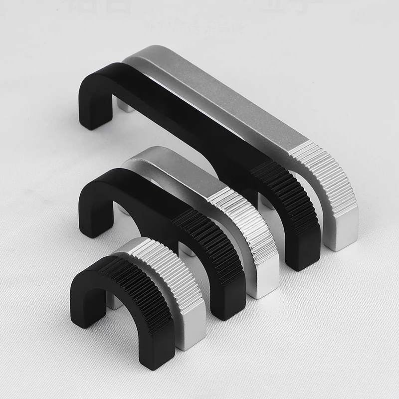 

Double Circular Arc Handle High-end Beautiful Aluminum Alloy Silver Handle U Enclosure Small Handles for Barn Door Hardware