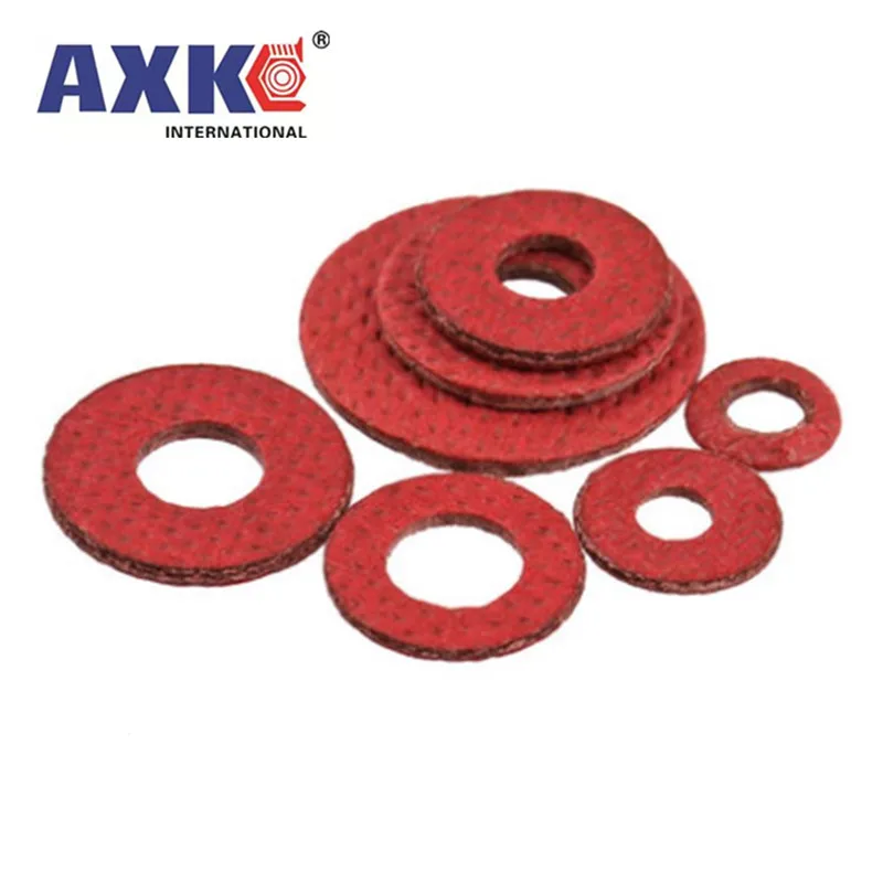 50/200pcs M2 M2.5 M3 M4 M5 M6 M8 M10 M12 M14 M16 Red Steel Paper Insulating Flat Washer Insulation Plain Gasket Pad Ring Spacer