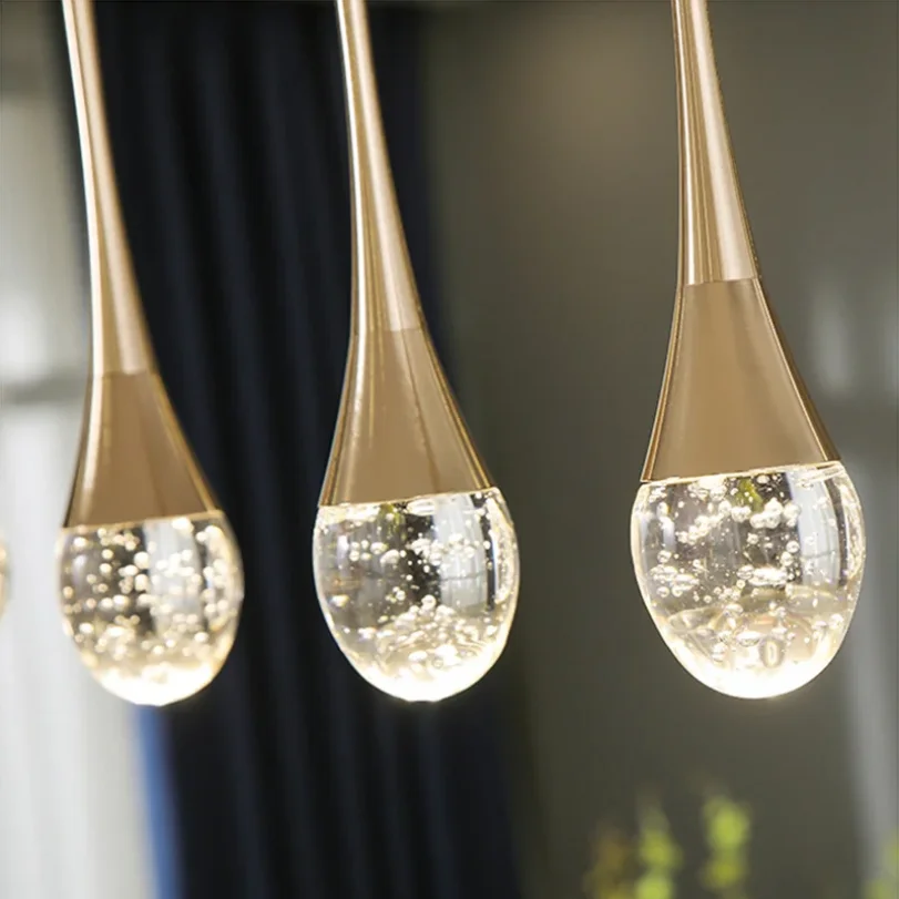 Bubble Crystal Pendant Lights for Bedroom Bedside Hotel Bathroom Hanging Lamp Led Glass Modern Ceiling Chandeliers Double
