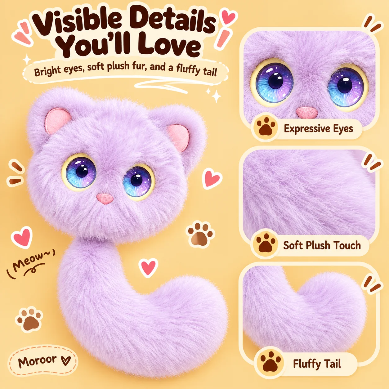 AI Plush Toy with Smart Voice And LED Eyes Interactive Companion Rechargeable E-Pet for Kids And Adults Cartoon EDE Gift
