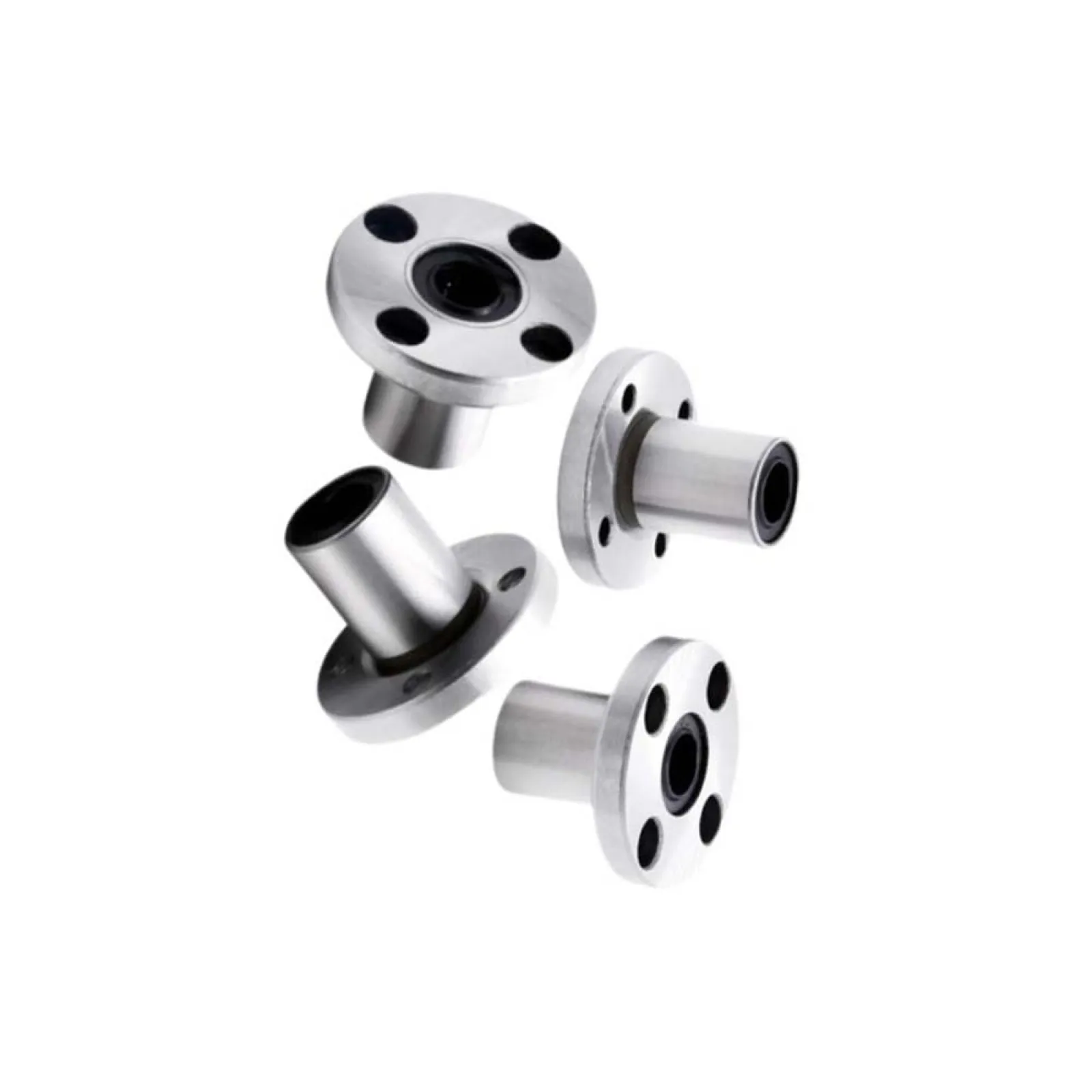6pcs LMF10UU Round Flange Linear Bearing Steel Bearing 0.39x0.741x1.131in