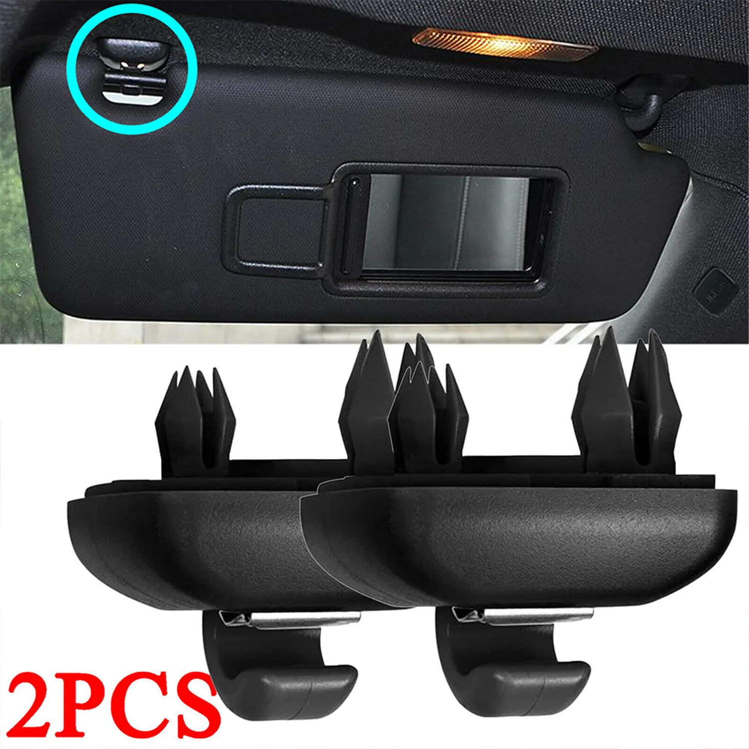 2pcs Inner Sun Visor Clip Holder Hanger Black 8E0857561 For Audi A1 A3 A4 Q5 S4 S5  TT RS3 RS4 8E0857562A 8U0857562 8U0857562J50