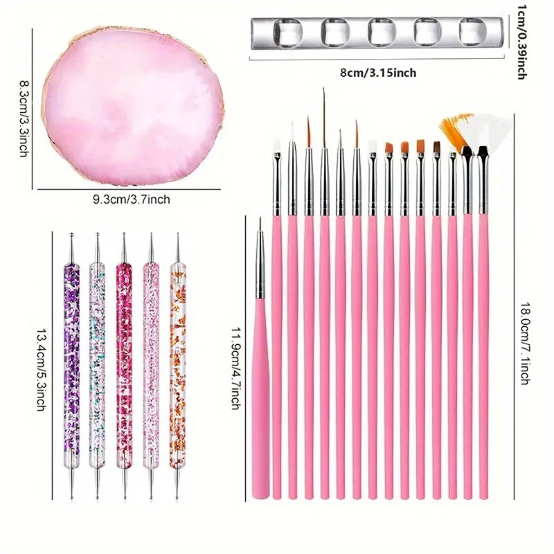 22 stks/set Professionele Graveren Pen Puntjes Pen Gereedschap Nail Art Kit voor Nail Art DIY Palet Display Manicure Tool accessoires