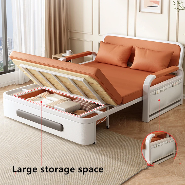 Apartment furniture sleeper sofa Chair recliner lounge couches metal frame foldable sofa cum bed storage modern folding sofa bed