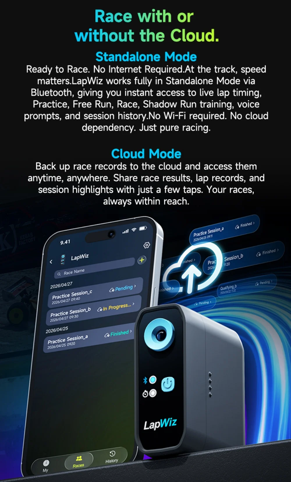 SKYRC LapWiz Professioneller IR RC Lap-Timer mit Multi-Car-ID-Management, Screen-Cast, Sprachansage und OTA-Upgrade für Mini-Z 1/10 RC-Rennen – Detail 12
