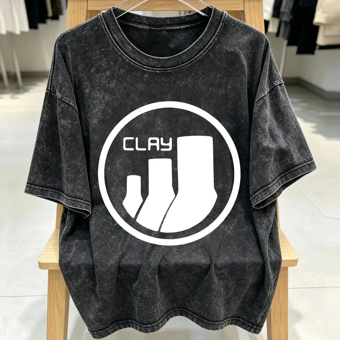 washed T Shirt Clay Records Discharge GBH Abrasive Wheels Play Dead Punk Post long or short sleeves vintage Washed streetwear
