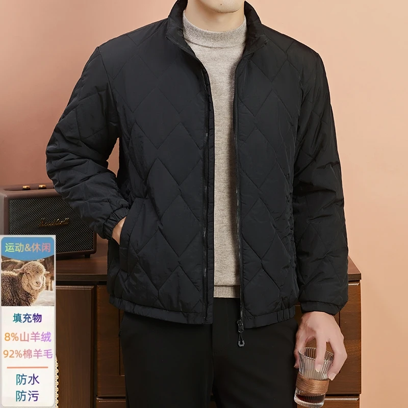 High-Quality Fashionable Unisex Cotton Jacket 92 Wool 8 Cashmere Three-Proof Simple Stylish Versatile Men's Women's Coat