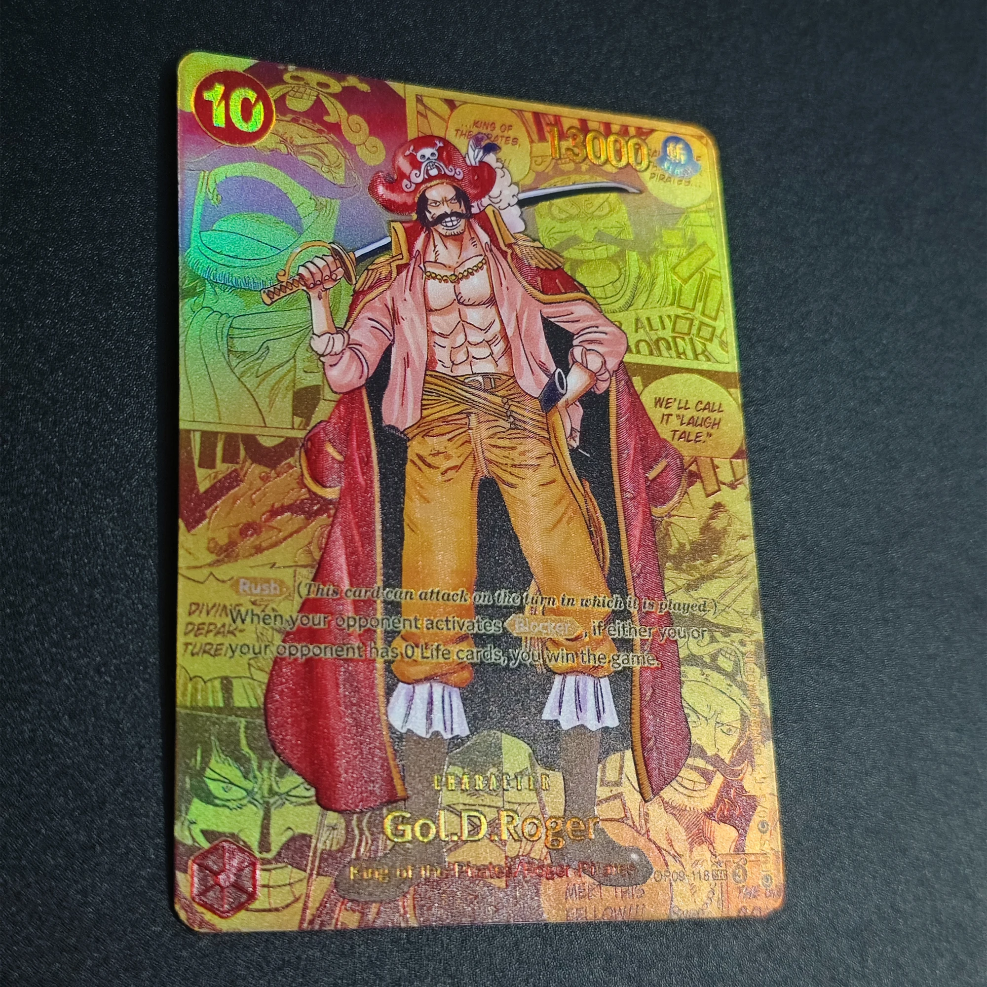 ONE PIECE Version anglaise Gol D Roger OPCG carte Flash en Relief rare bricolage auto-fait classique Anime Collection carte cadeau jouet