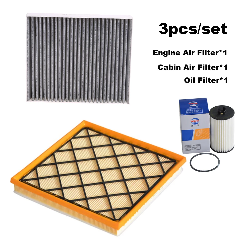 Juego de filtros de 3 uds para OPEL ZAFIRA C 1,4 T 2011-2016 ASTRA J P10/ CHEVROLET CRUZE J300 1,6 T 2009 filtro de aceite de aire de cabina de CA para motor de Gas
