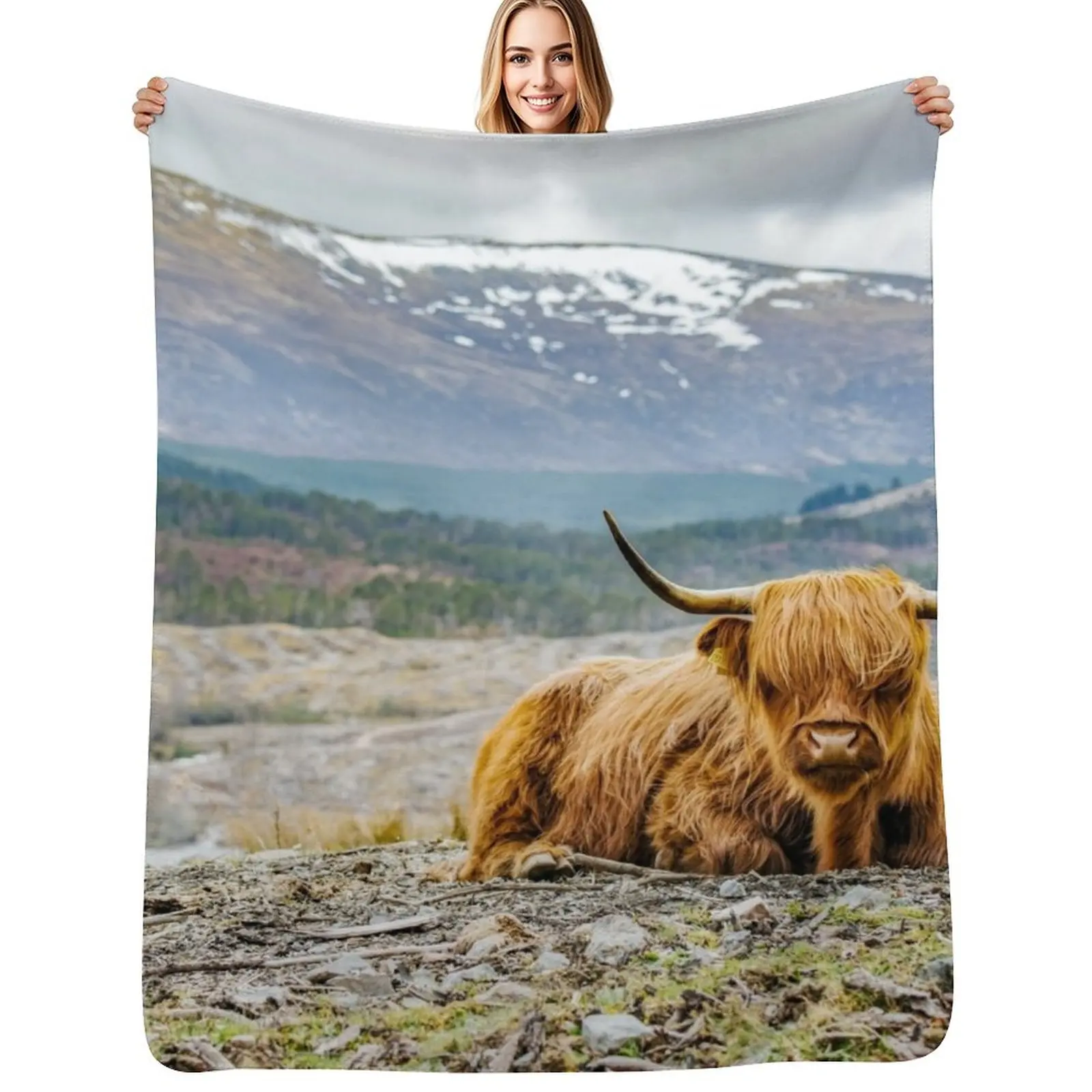 Hairy Higland Cow - A cute and gift for a Scotland lover Throw Blanket for winter Decoratives Fashion Sofas Sofa Throw Blankets