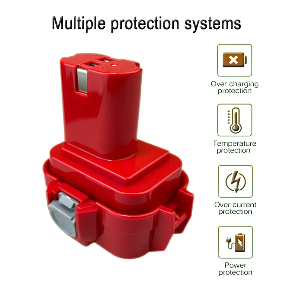 Bateria de Ferramentas Elétricas NI-MH para Makita, 9.6V, 6800mAh, MAKITA 9120, 9122, 9133, 9134, 9135, 9135A, 6222D, 6260D, PA09, L70