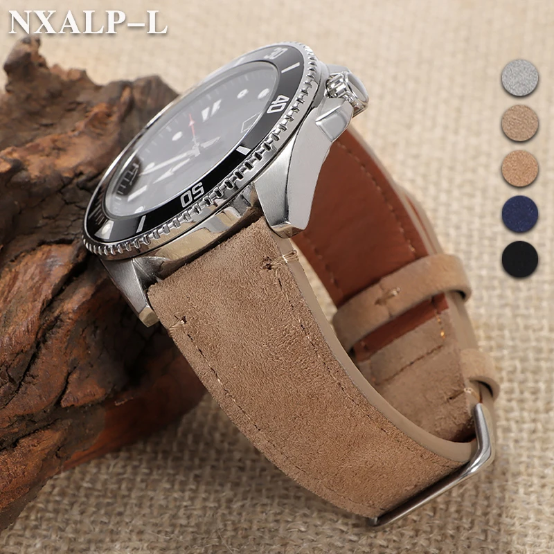 สายรัดข้อมือหนังลูกวัว 20 มม.22 มม.หนังนิ่ม QUICK RELEASE นาฬิกาสําหรับ Seiko สําหรับ Omega สร้อยข้อมือผู้หญิง & ผู้ชายอุปกรณ์เสริม