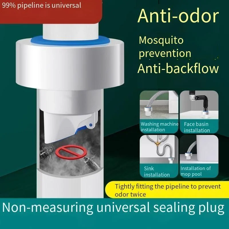 Odor Prevention Seal Ring Laundry Basin Hand Wash Basin Washing Machine Drain Plug Anti-odor Device Kitchen Sink Drain Tool Part
