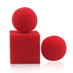 1 Block/cube 2 Sponge Balls 1set Magic Tricks Props Magic Show Classical Illusion Magic Close Up Street