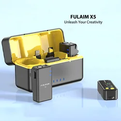 FULAIM X5 Wireless Lavalier Microphone System with Quick noise-Cancellation for DSLR/iPhone/Android/Youtube Interview Record