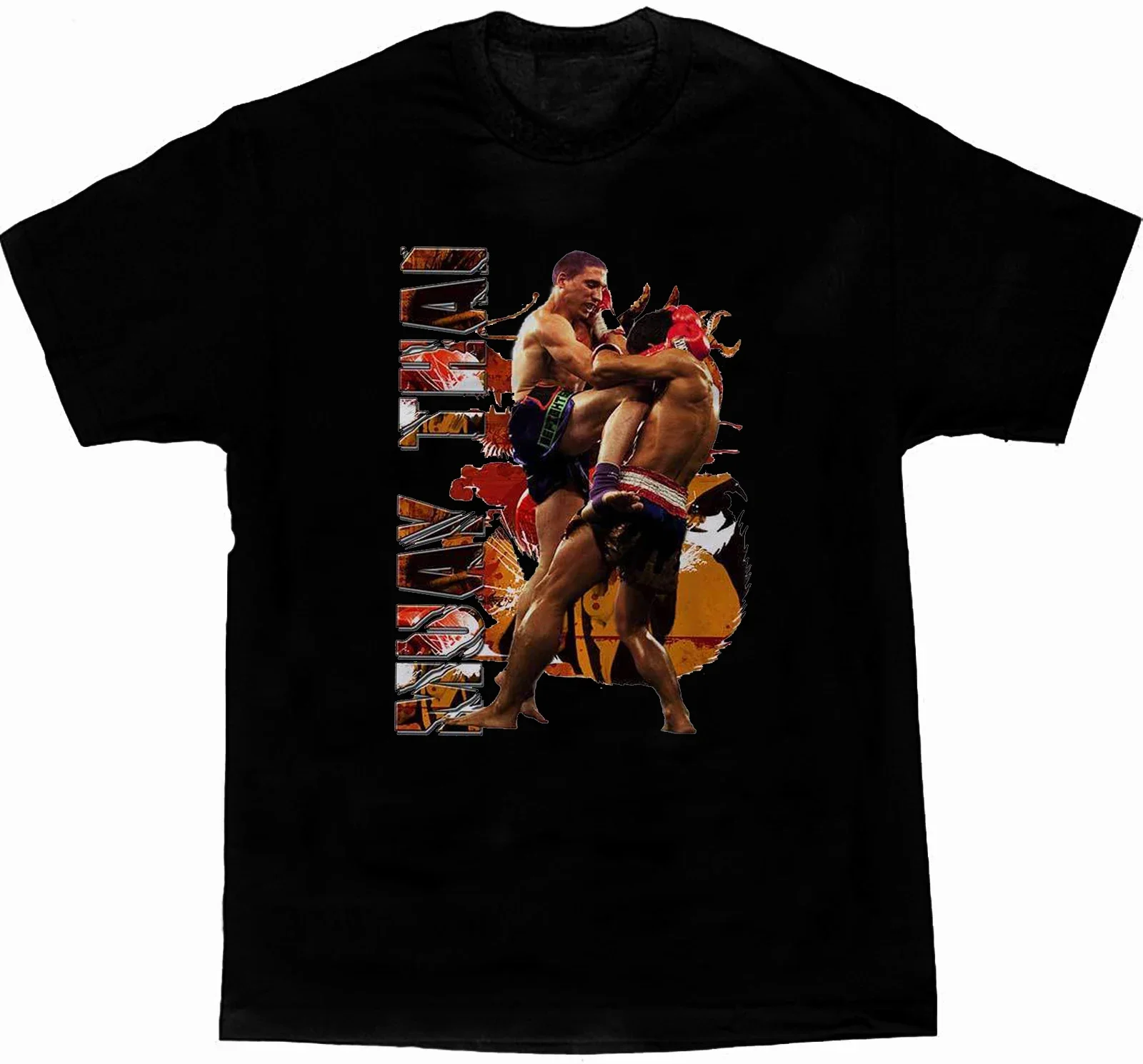 

Kicking Boxing Martial Arts Muay Thai Pattern T-Shirt 100% Cotton O-Neck Summer Short Sleeve Casual Mens T-shirt Size S-3XL