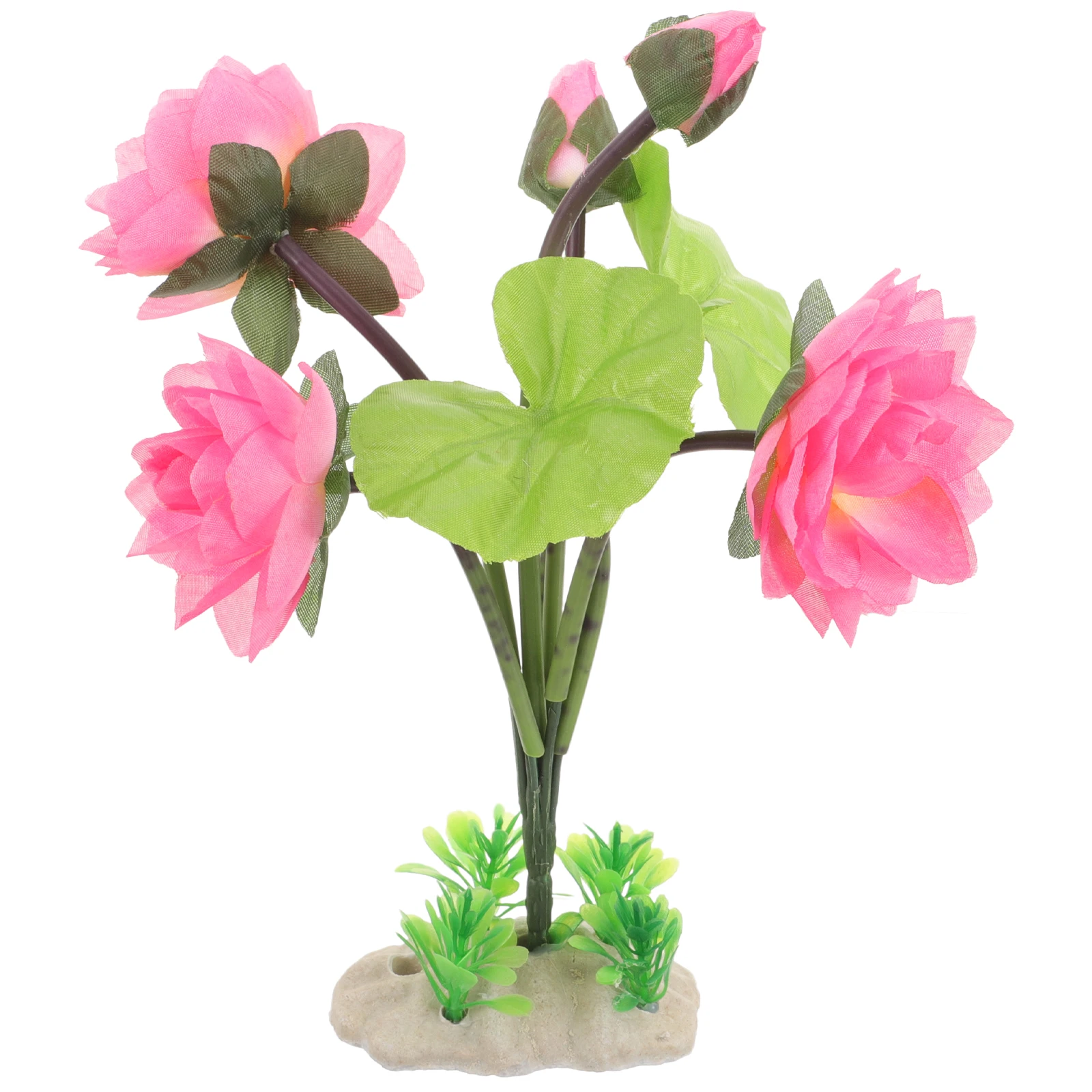 

Realistic Desktop Aquarium Lotus Fake Tank Decorative Flower Compact Underwater Durable Plastic Fish Tank Accessory Safe