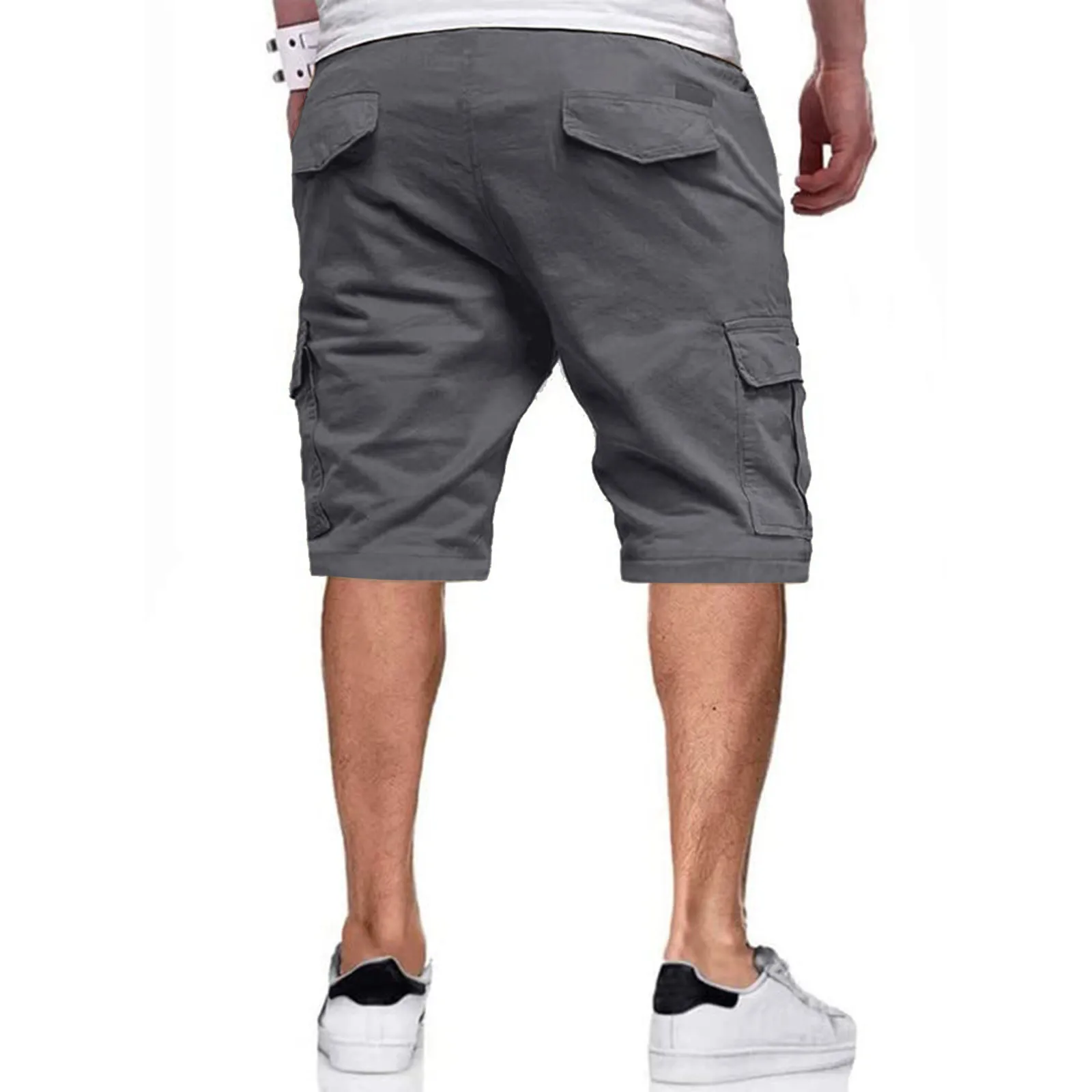 Mens Summer Outdoor Work Shorts Basic Loose Drawstring Color Contrast Quick-Drying Casual Shorts Legging Colid Loose Pajamas