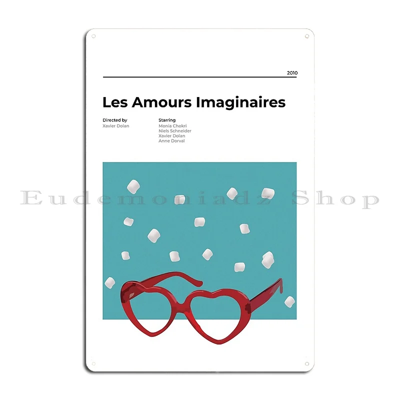 Les Amours Imaginaires Heartbeats Minimalist Movie Poster Xavier Dolan Metal Sign Designer Decoration Party Tin Sign Poster