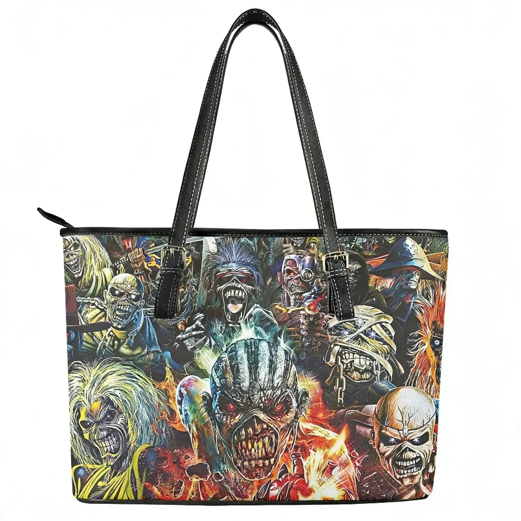 Heavy Metal Custom Handbag Womens rock band Womens Personalized Tote Bag Shoulder Bag Business Leather Purse Travel Bag Gift
