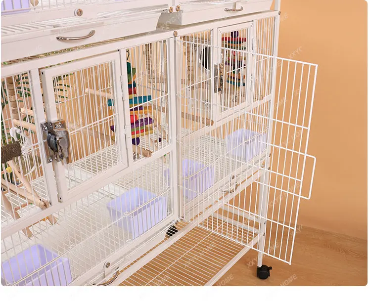 

Six Palaces Three-Layer Large Bird Cage Parrot Cage Large Xuanfeng Tiger Skin Peony Breeding Cage