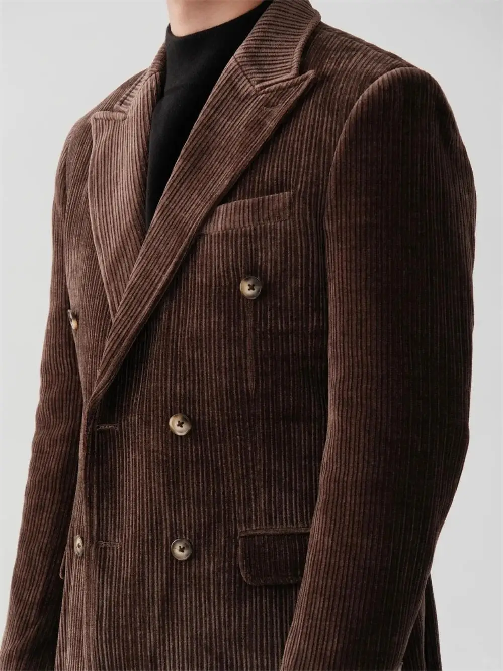 

Новый осенне-зимний мужской костюм, комплект из 2 предметов, куртка и брюки, джентльменский вельветовый мягкий дышащий костюм в британском стиле в стиле ретро