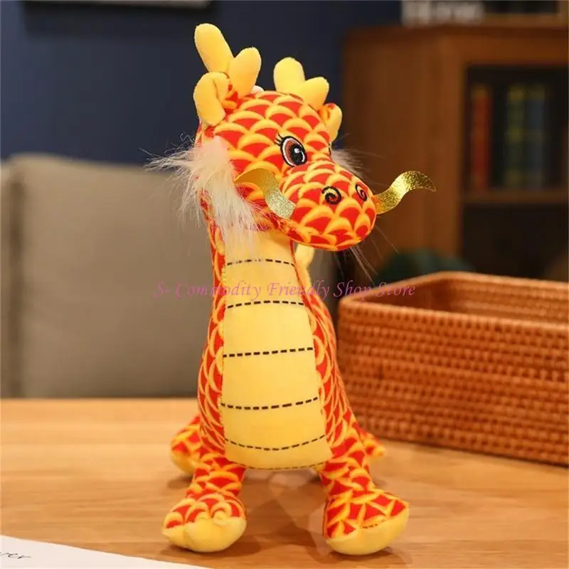

85AE Stuffed Animal Dragon Baby Plush Cuddly Toy Soft Plushies Doll Birthday Gift for Kids Boys Girls Home Decorations