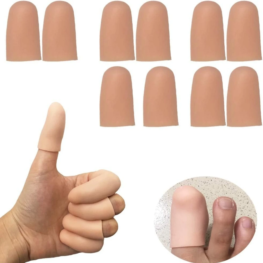 10Pcs Silicone Finger Protectors Fingertips Cots Great for Trigger Finger Arthritis Finger Cracking Fingers Pain Relief Gadgets