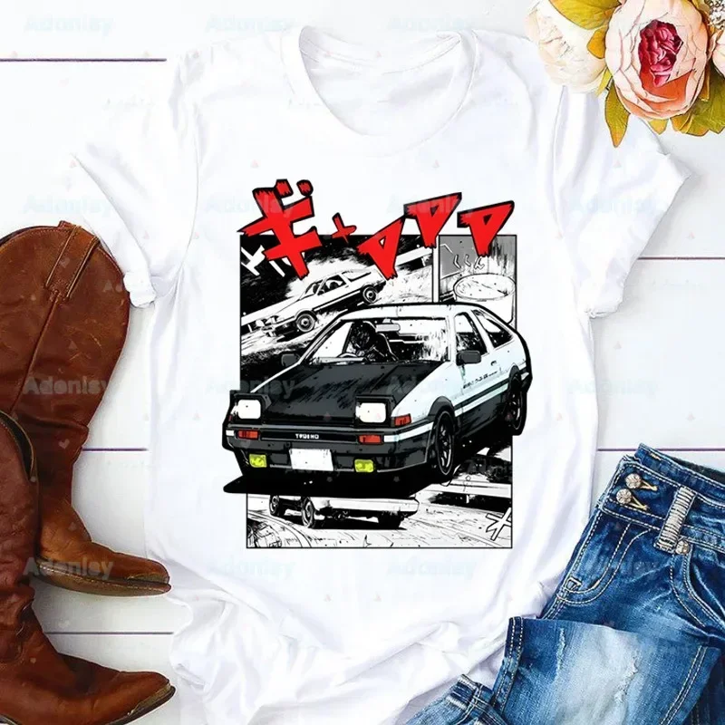 Initial D Drift Car Tops Anime AE86 Tops Tees JDM Manga Takumi Fujiwara T-shirt Clothes Akagi RedSuns T Shirt ,Drop Shipping