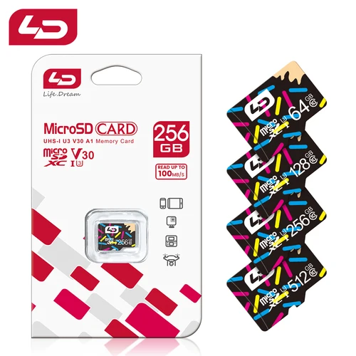 Imagen 2 del producto Tarjeta de memoria LD 64 128 256GB tarjeta Micro TF SD 32GB 64GB 128GB tarjeta de memoria Flash Clase 10 tarjeta SD 256GB 128GB tarjeta Flash TF