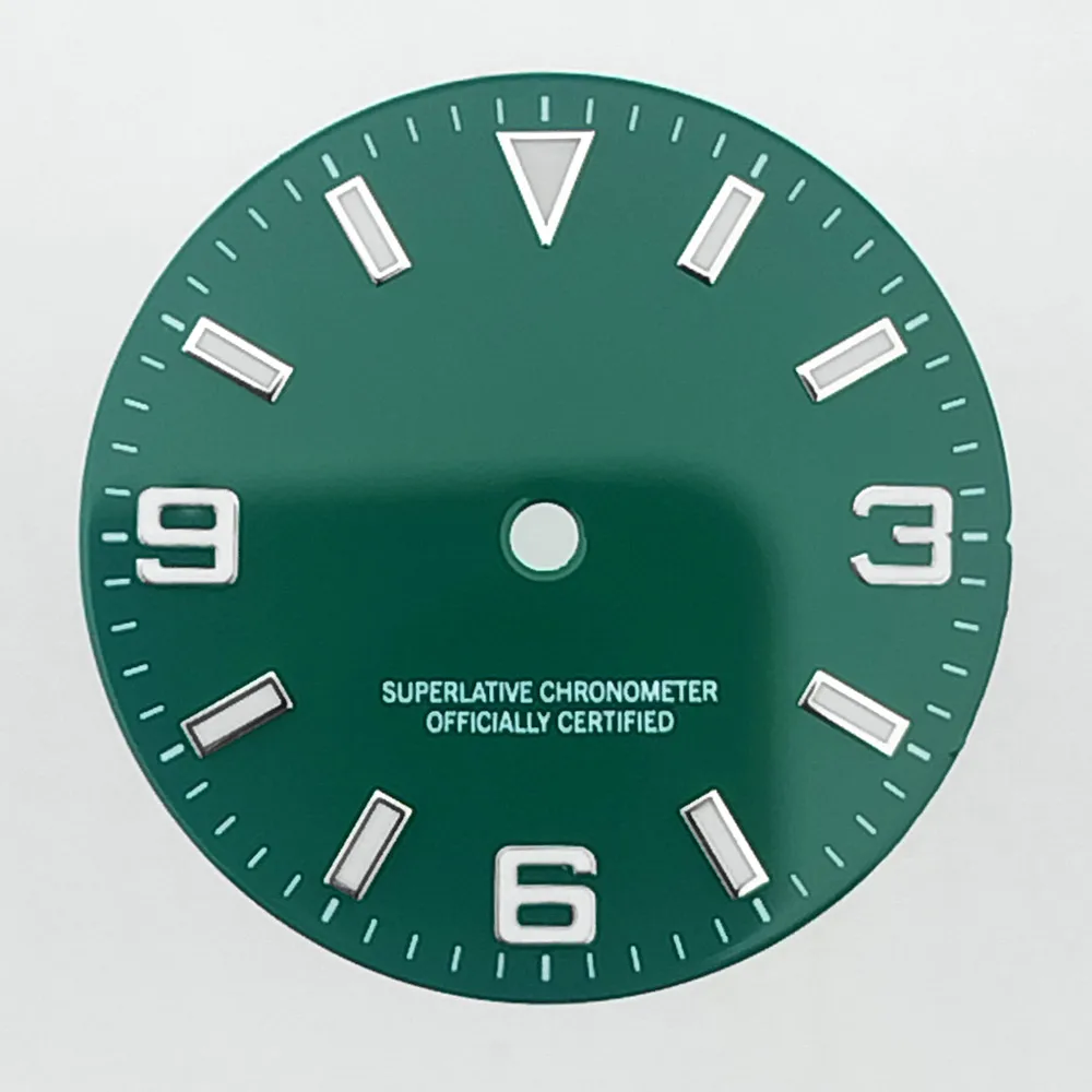 28,5 mm Zifferblatt, passend für NH35/8215/2824 Uhrwerk, BGW9, blau leuchtend, grün, rosa, hellblau, Uhrenzifferblätter, Uhrenteile, individuelles LOGO, Name – Detail 7