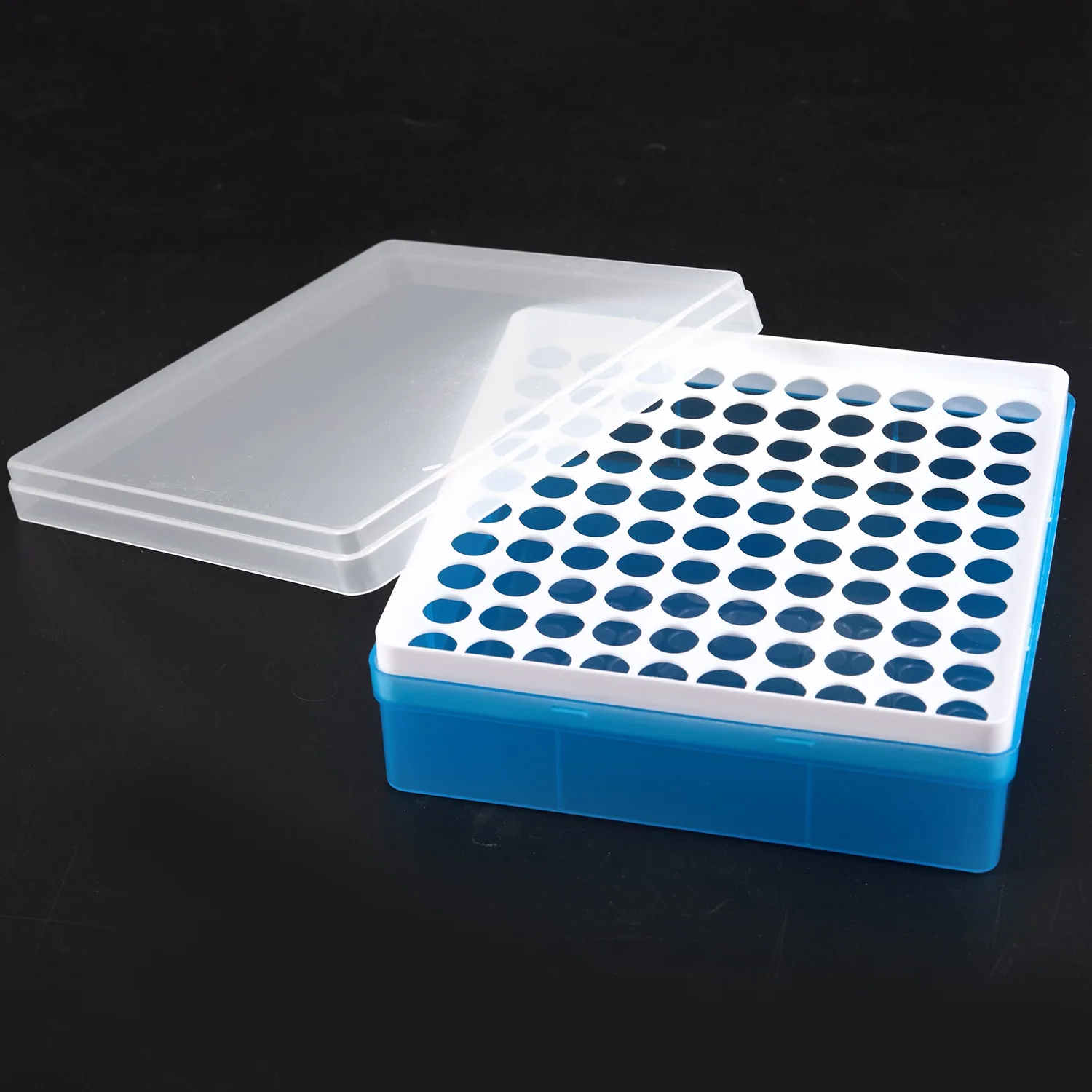 Plastic Square 100 Positions Laboratory 1.5ml Centrifuge Tube Case Box