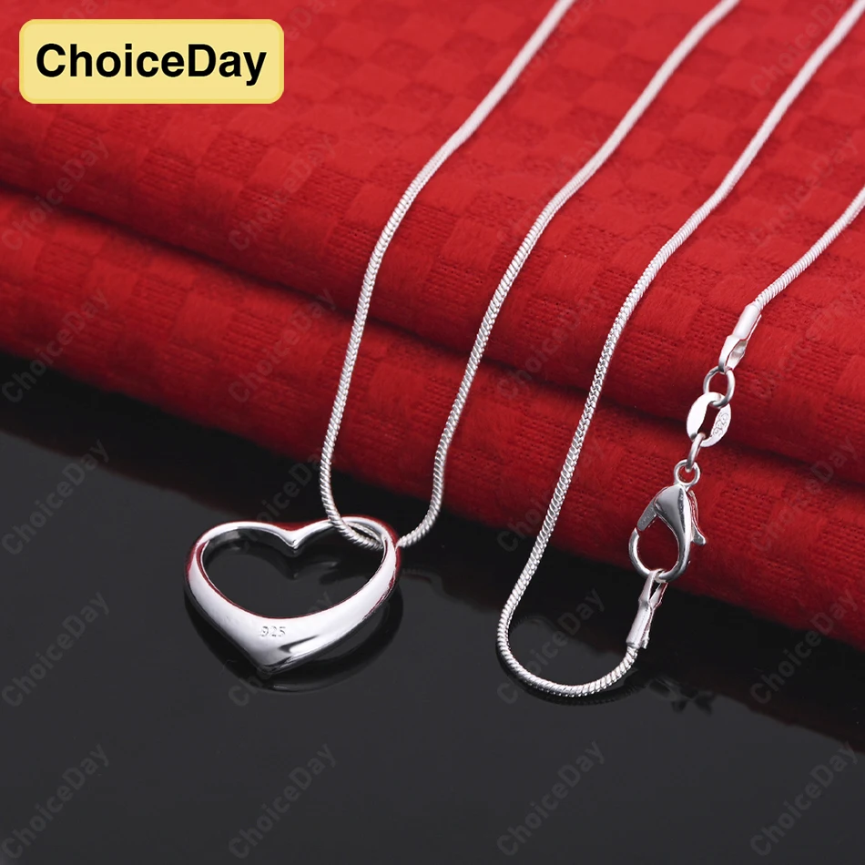 

ChoiceDay 925 Sterling Silver Exquisite Heart Pendant Necklace Women's Accessories Fashion Gift Jewelry Party