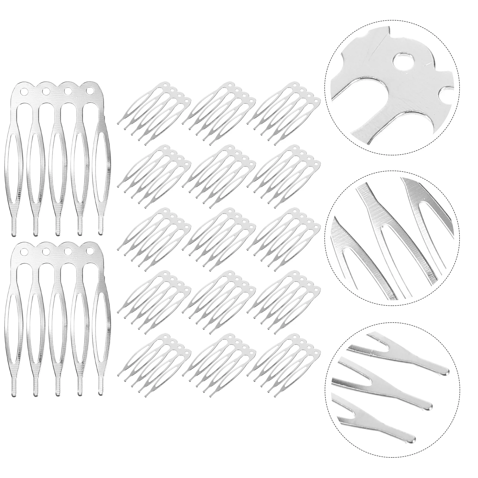 

50 Pcs Tooth Comb Decorative Hair Combs Wedding Bridal Accessories for Girls Women French Iron Tools Women's