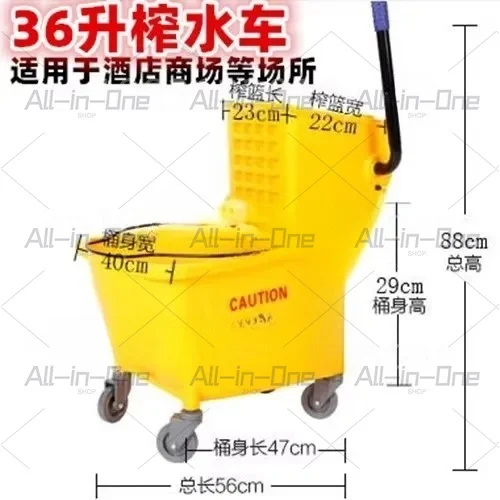 Heavy-Duty Squeeze Mop Bucket Hands-Free Self-Cleaning Floor Cleaning System  Home & Commercial Mop Bucket with Thickened Design
