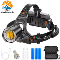 Powerful XHP100 Led Headlamp Zoomable USB Rechargeable High Power Headlight Waterproof Output 18650 Super Bright Head Torch