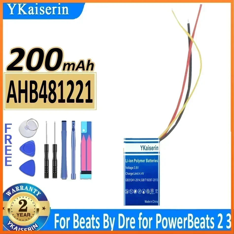 

Аккумулятор YKaiserin емкостью 200 мАч AHB 481221 Для Beats By Dre для PowerBeats 2 3, беспроводная гарнитура, гарантия на аккумуляторе, 2 года + трек-код