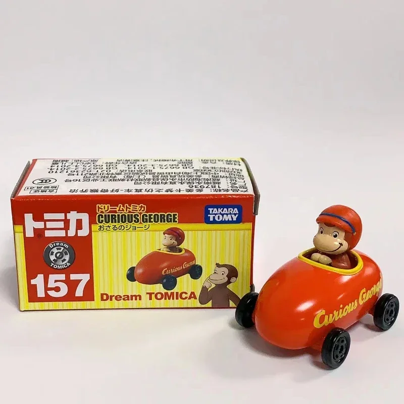 TAKARA TOMY Dream Tomica NO.157 CURIOUS GEORGE Mini Diecast Alloy Model Car Toy Metal Gifts for Children