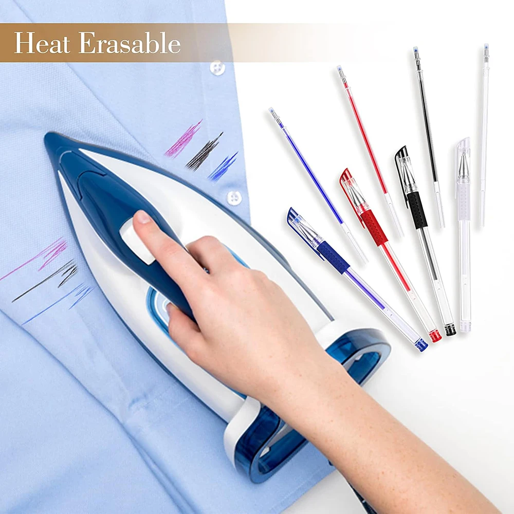 Heat Erasable Pens for Fabric 20 Refills with 4 Pen Fabric Markers for Sewing Erasable Fabric Marking Pens Sewing and Supplies