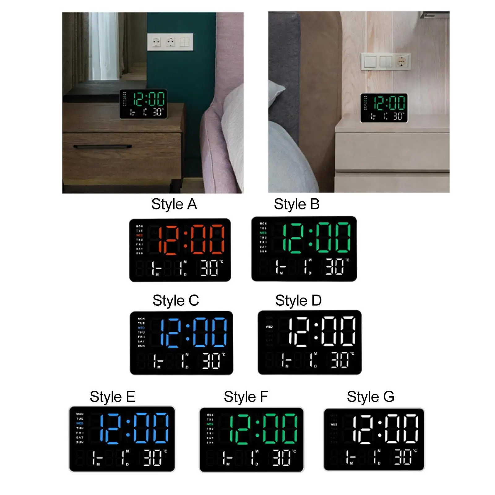 

Digital Alarm Clock LED Digital Clock for Desktop Shop Vanity Countertop